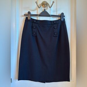 Elegant Black Button-Detail Skirt